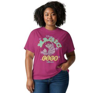 Disney Cheshire Cat Size XL T-Shirt Pink Alice In Wonderland Magic Club